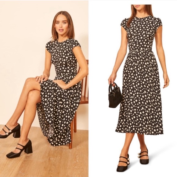 ❗️SOLD❗️Reformation Rylie Memento Spotted Midi Dress - Picture 2 of 9
